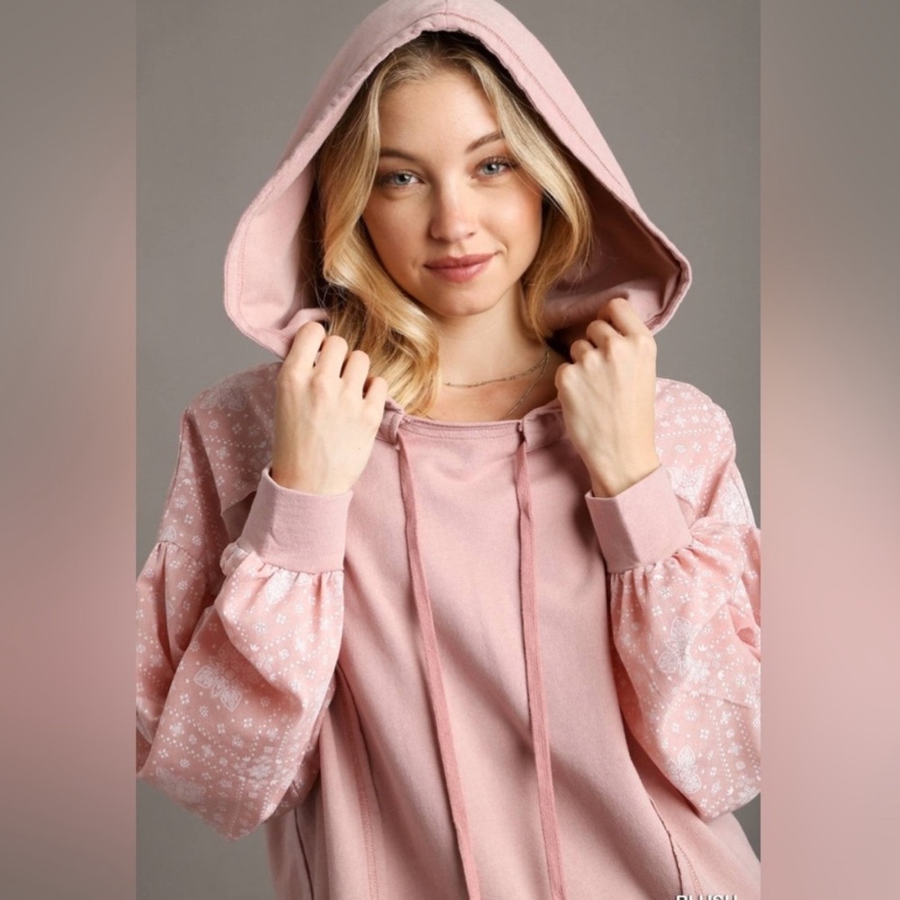 UMGEE Bandana Blush Pink Women's Hoodie Top NEW